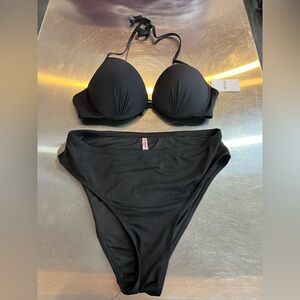 Ardene Black High Waisted push up Bikini Set